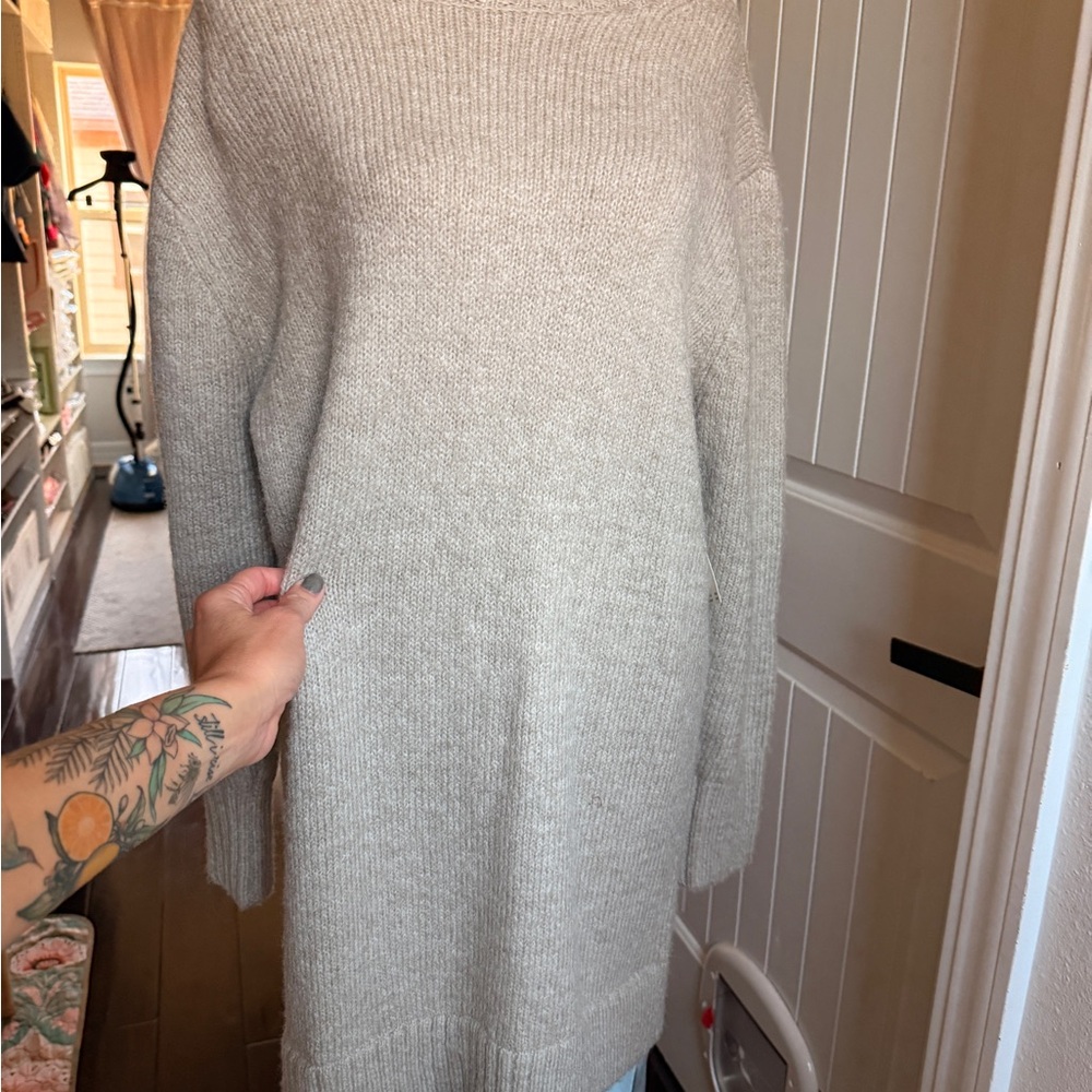 Anthropologie Gray Two-fer Sweater Dress - Picture 8 of 10
